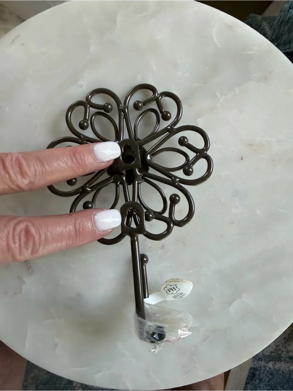 Princess House Floral Metal Wall Hook